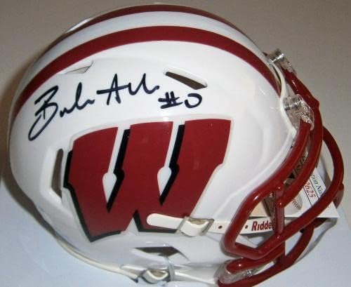 Viskonsin Braelon Allen potpisao je mini kacigu s potpisom brzine s autogramom 0-NFL kacige s autogramom