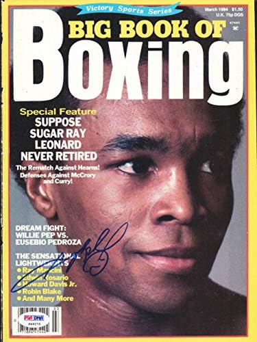 Naslovnica časopisa Velika knjiga boksa s autogramom Sugar Rae Leonard mea / meaMEA49275-boksački časopisi s autogramima