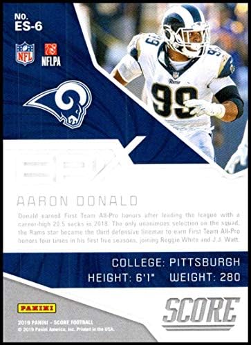 2019 SCORE EPIX Sezona 6 Aaron Donald Los Angeles Rams NFL nogometna trgovačka karta
