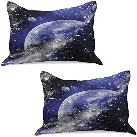 Ambsonne svemirski pleteni prekrivač jastuka, galaksija maglica puni mjesec faza zvjezdana noćna nebeska orbita beskonačnost