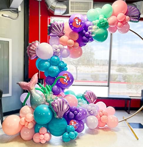 Garland od balona za ukrašavanje tematske zabave u stilu sirene, Pribor za rođendansku zabavu sirene, baloni od lateksa za