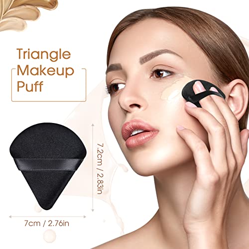 6 PCS Trokut u prahu za lice za lice u prahu mekani trokut velur šminke puder za postavljanje labavog praška trokut ljepota