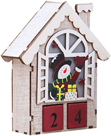 Djed Božićnjak dekor Božićni drveni adventski kalendar za višekratnu upotrebu s vječnim odbrojavanjem blok kalendara snjegovića