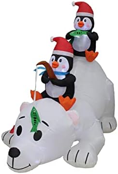 Dva paket ukrasa za božićne zabave, uključuje 6 stopa dugačak božićni pingvini na napuhavanje ribolova na polarnom medvjedu