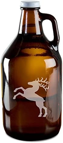 Srednjovjekovni uzgajivač piva od jelena, ručno izrađen od ugraviranog stakla, 64 oz