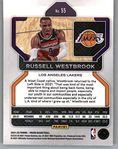 2021-22 Panini Prizm 55 Russell Westbrook Los Angeles Lakers NBA košarkaška baza Trgovačka kartica