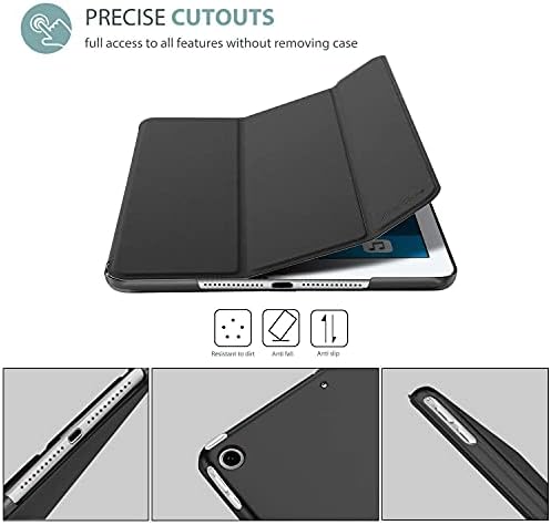 ProCase Crna iPad Mini 1 2 3 Tanak lagana torbica u kompletu s [6 komada] crnim ультратонким torbica za kameru Slide za laptop