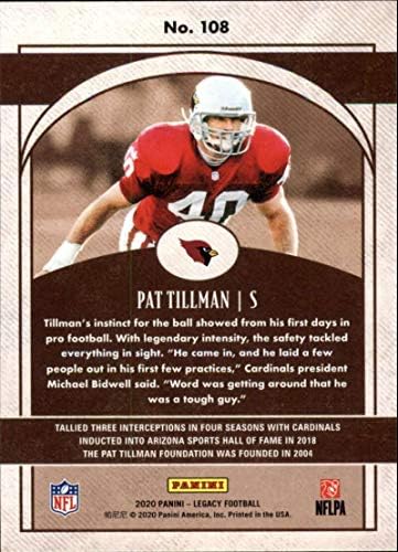 2020. Panini Legacy 108 Pat Tillman Legends Arizona Cardinals NFL nogometna trgovačka karta