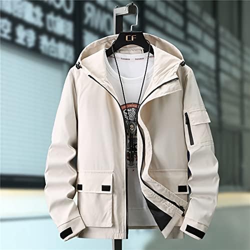 ADSSDQ muški kaputi i jakne, klasični jakna s dugim rukavima Men College Fall s kapuljačama meki v vratni kaputi Zipper lood2