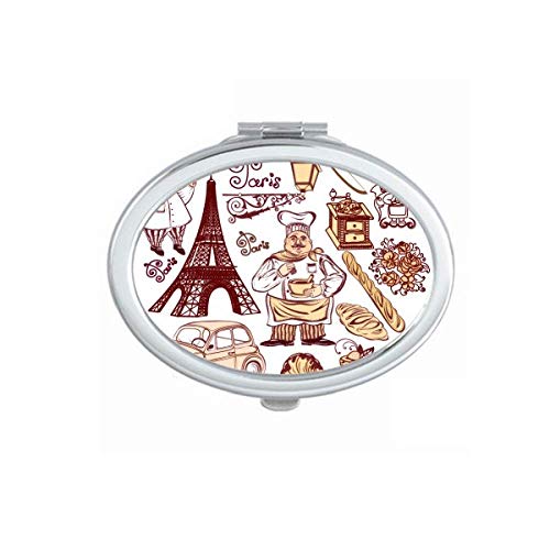 Štednjak s hranom France Eiffel Tower ogledalo prijenosna naklona ručna šminka dvostruke bočne naočale