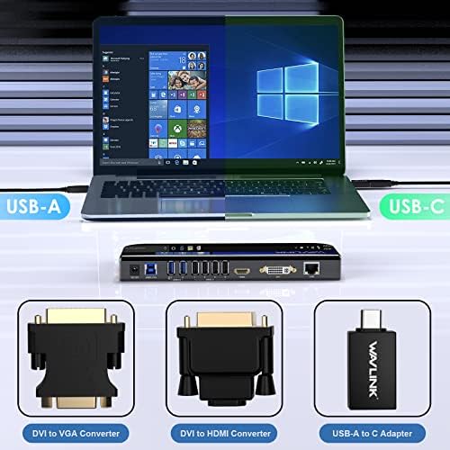WAVLink USB 3.0 Univerzalna priključna stanica za prijenosno računalo Dvostruki video zaslon za Mac i Windows