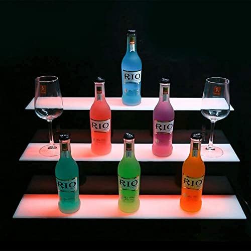 Premium 3 razina LED osvijetljena boca s bocama s alkoholnim pićima s daljinskim upravljačem, laganim nosačem za bočice za