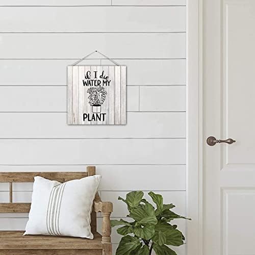 Farmhouse Style drveni natpis Voda Moja biljka rustikalna paleta od drveta drvena viseća ploča s konopcem obrijani chic zidni
