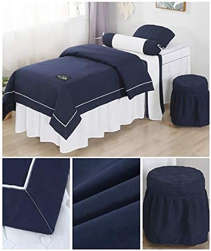 Jednobojna kozmetička masažna posteljina, kompleti posteljine od mekog pamučnog masažnog stola, prekrivač za lice s otvorom