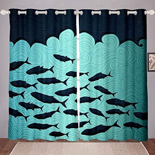 Erosebridalne zavjese za morske pse Dječe djevojke morske valove spiralne ploče prozorske zavjese, prozorske zavjese u japanskom