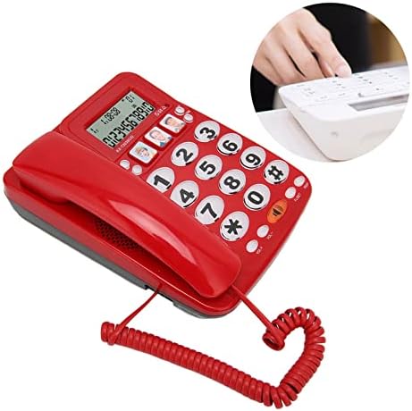Telefon za velike gumbe za starije osobe, telefon s kabelom s ID -om pozivatelja, podesiva memorija zvona i memorija za brzo