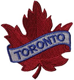 Toronto crveni javorov list vezeno željezo na patch greben značka ... Veličina: 2,5 x 2,5 inča ... Novo