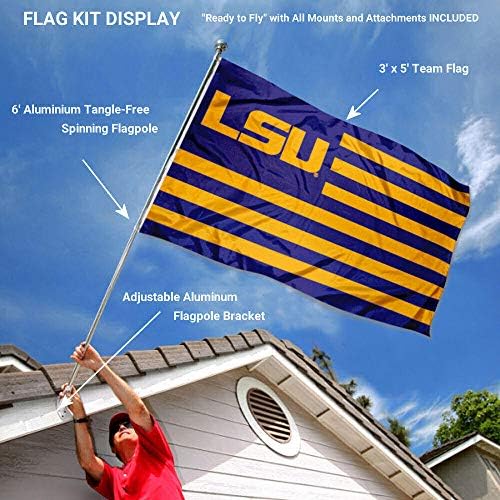 Louisiana State LSU TIGERS Nation zastava s sveučilištem i sveučilišnim nosačem
