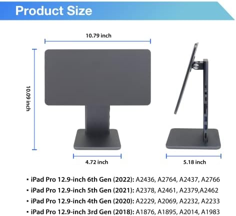 Expert Connect Magnetic iPad Stand HUB Priključna stanica za iPad Pro 12,9-inčni 2018 Gen3, 2020 Gen4, 2022 Gen5 | 60W USB-C