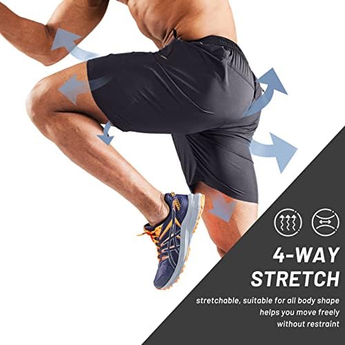 Mier muške brze kratke hlače s džepom s patentnim zatvaračem, elastični atletski trening vježbanje fitnes kratke hlače, 7