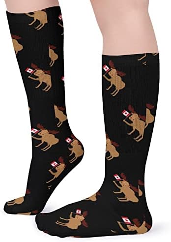 Slatka Moose Kanada zastava unisex čarape za prozračne cijevi čarape Atletske čarape za ležerni sport