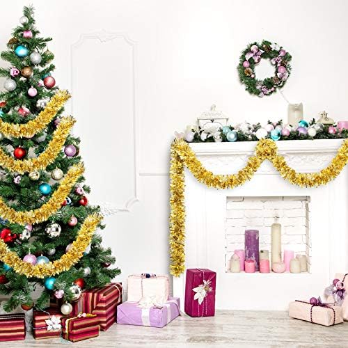 26,2 metra božićni koznik vijenac Xmas Party Metallic Twing Twist Garland Svjetlucavi božićno drvce Viseći vijenac Dekor