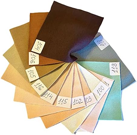 Samplecard 12 PCS ~ 8 * 8 cm Set De Witte Engel Jersec Jersey kože u boji tkanina DIY DIY izrada lutki lica i tijela, 8 *