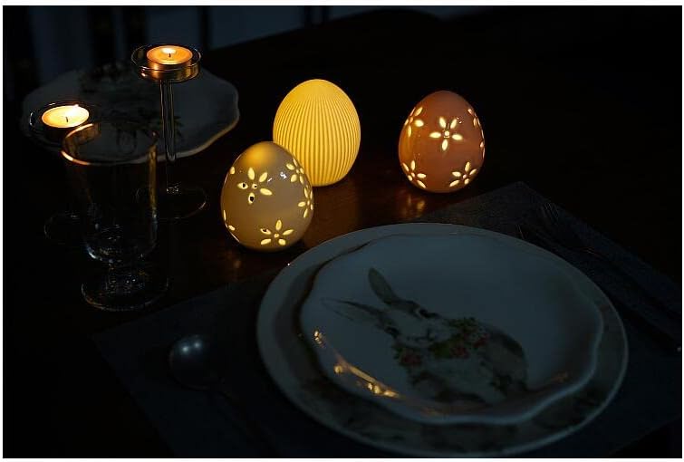 Qiaoidea uskrsna jaja figura ružičasta jaja lampica lampica za zabave, cvjetni rupa u šupljinom dizajnu jedinstveni uskršnji