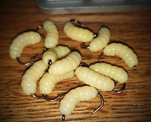 Desetak gumenog voštanog crva Grub 10 - Maggoti ribolovni mamac 12pcs - gumena griznog maggota Mliječno jantalno mokra muha