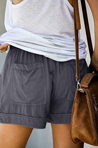 Mosucoirl žene udobno crtanje casual elastični struk čiste boje kratke hlače ljetne plaže lagane kratke hlače s džepovima