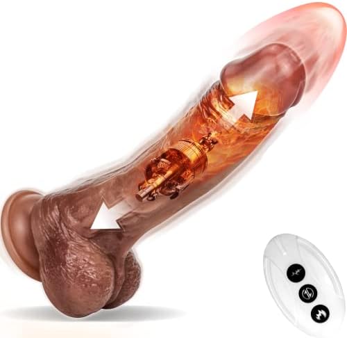 8.5 '' Poticanje dildo g mrlja vibrator, grijani realistični dildo s 5 moćnih teleskopskih i 10 vibracijskih modova klitorisani
