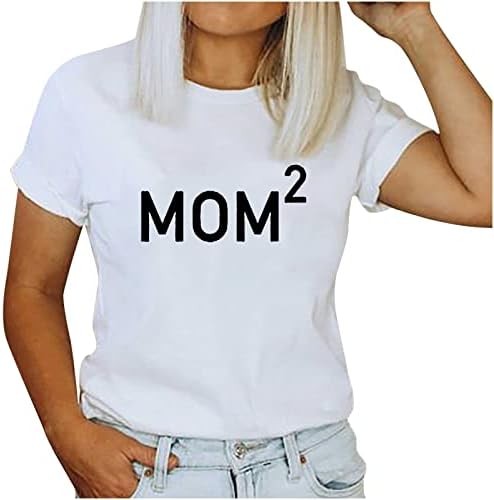 Majčin dan Hokej mama Košulja Žene Ljeto casual kratki rukavac smiješno izreka grafičke majice majice labave fit bluze majice