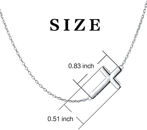 9925 Sterling srebrni nakit s bočnim križem choker ogrlica od 14 inča do 18 inča