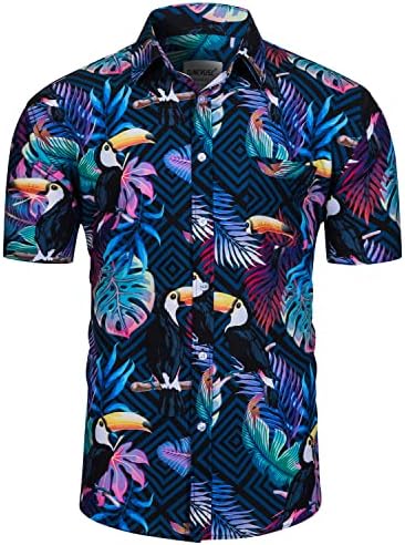 Tunevuse muške havajske košulje i kratke hlače postavljaju 2 komada tropska odjeća gumb za ispis cvijeća dolje odijelo s