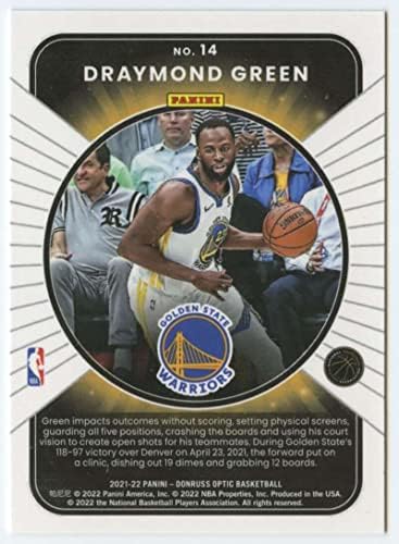 2021-22 Donruss Optic pobjednik ostaje 14 Draymond Green Golden State Warriors NBA košarkaška karta