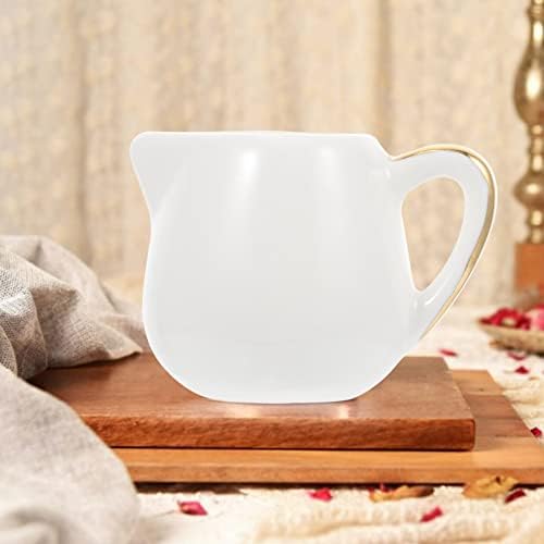 Porculanska posuda za umak od sirupa za kavu s ručkom: mini keramička šalica za šlag, bijeli tanjur za točenje umaka, vrč