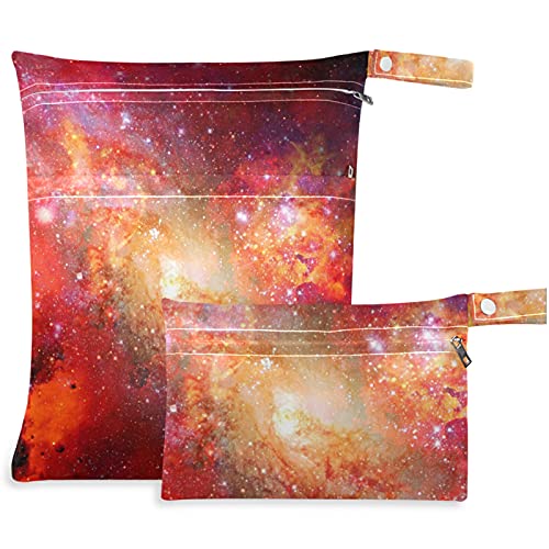 Maglica Visesunni i spiralne galaksije u svemiru 2pcs torba za mokre stvari s džepovima s patentnim zatvaračem, periva višekratna