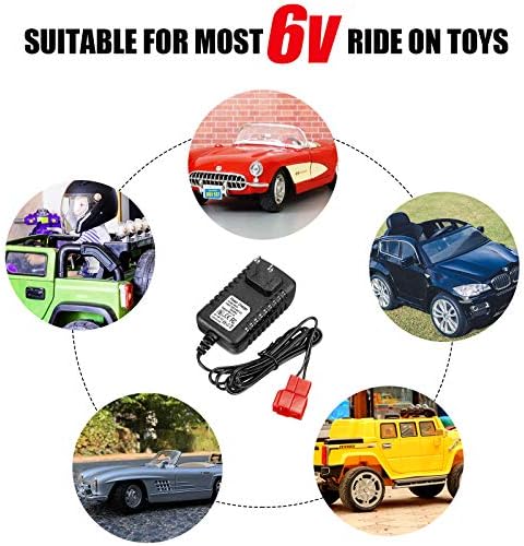 Weewooday 6V punjač za djecu voze se automobilom, 6 Volt punjač za vožnju na igračkama s indikatorom punjenja za električni